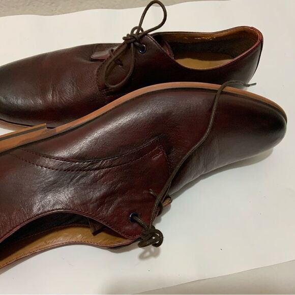Aldo Men Shoes Dark Burgundy US 9 EU 42 Leather Oxford Pointed Toe - Picture 4 of 14